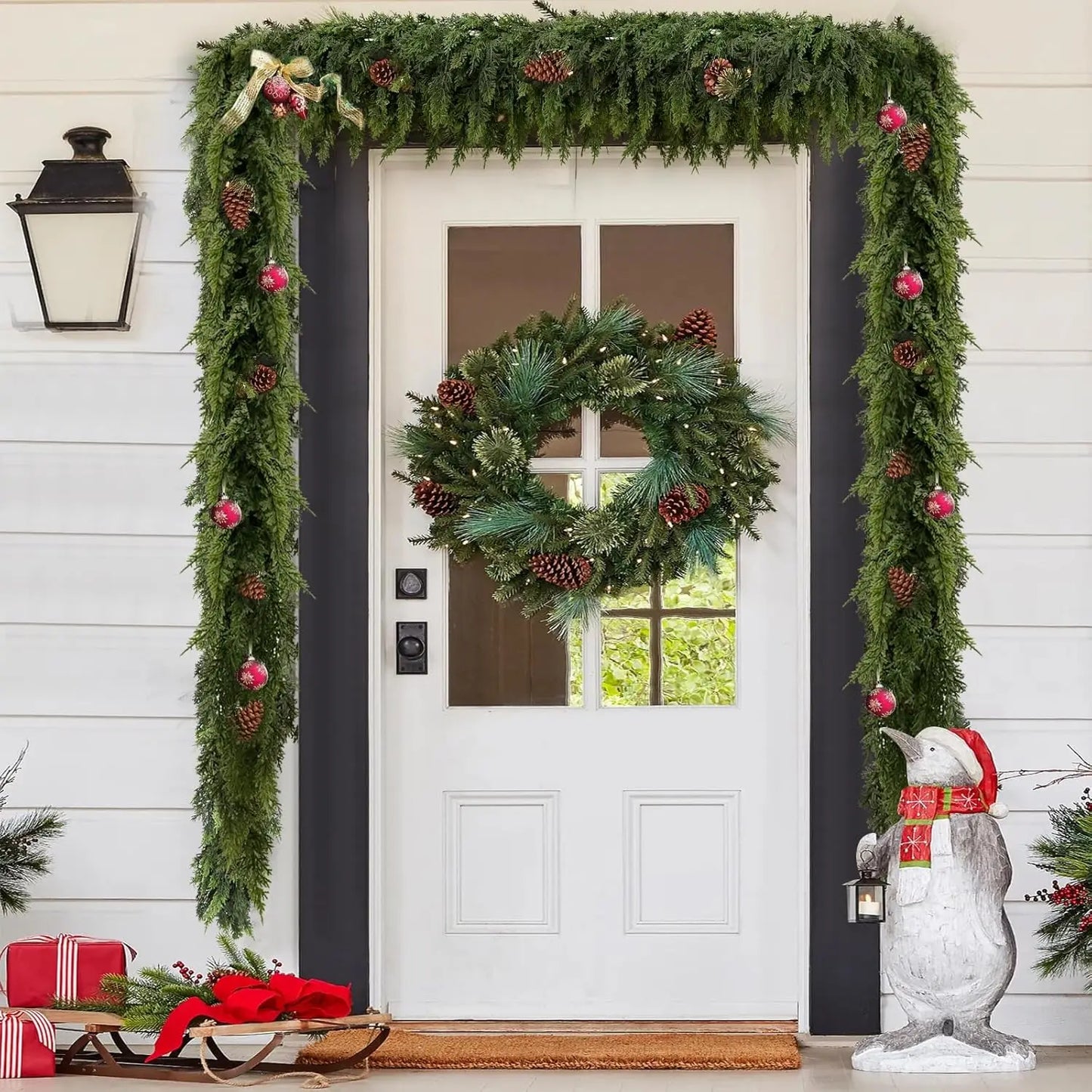 🔥 Last Day Deal 50% OFF 🔥 6 FT Artificial Cedar Garlands – Real Touch Winter Greenery